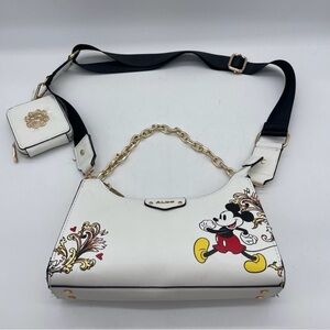 Disney White and Black Shoulder Bag with Gold Accents NWT